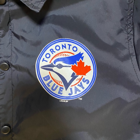 Toronto blue jays black windbreaker button up Sz M - Picture 2 of 4